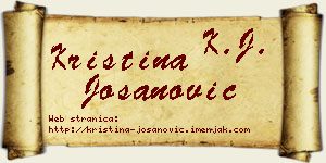 Kristina Jošanović vizit kartica